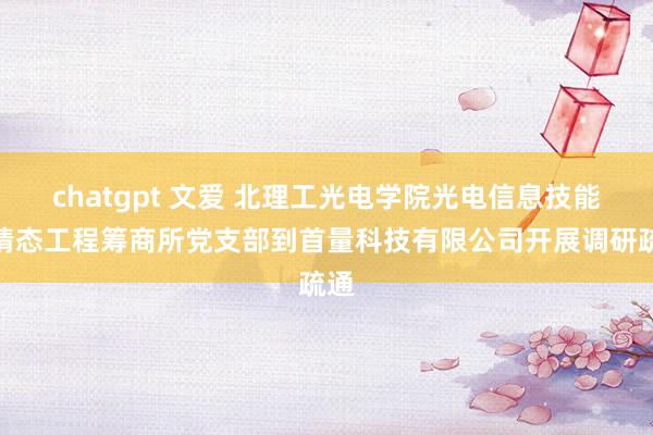 chatgpt 文爱 北理工光电学院光电信息技能与情态工程筹商所党支部到首量科技有限公司开展调研疏通