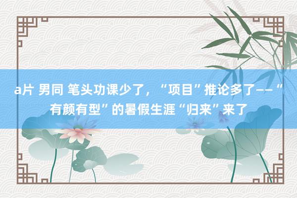 a片 男同 笔头功课少了，“项目”推论多了——“有颜有型”的暑假生涯“归来”来了