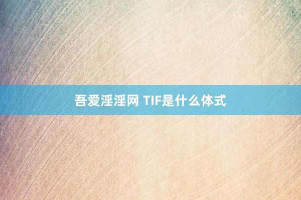 吾爱淫淫网 TIF是什么体式